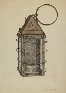 Metal And Glass Prints: Lantern, c. 1939. Creator: Esther Williams