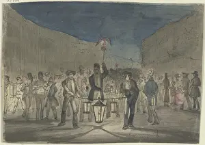 Action Prints: The 'lantern ruckus', c1830-1880. Creator: Jakob Dielmann
