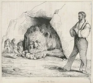 L'antre du lion, 19th century. Creator: Honore Daumier