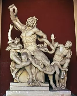Thymbraeus Gallery: Laocoon group sculpture of men being devorued by serpents, 1st century BC. Artist: Pliny the Elder