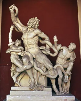 Laocoon group sculpture of men being devorued by serpents, 1st century BC. Artist: Pliny the Elder Laocoon group sculpture of men being devorued by serpents, 1st century BC. Artist: Pliny the Elder