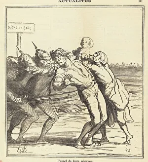 Newsprint Prints: L'appel de leurs réserves, 1870. Creator: Honore Daumier