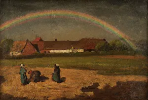 Gleaning Prints: L'arc-en-ciel à Courrières, 1855. Creator: Jules Breton