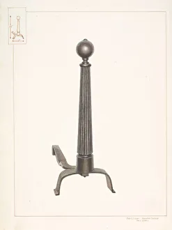 Edward L Loper Prints: Large Andiron, c. 1937. Creator: Edward L Loper
