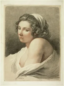 Vincent Francois Andre Prints: Large Female Head, c. 1786. Creator: Gilles-Antoine Demarteau