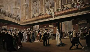 Gathered Prints: A large gathering inside a galleried ballroom, 1878. Creator: Unknown