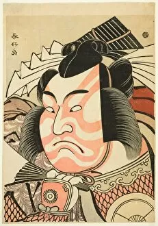 Makeup Gallery: Large Head Portrait (Okubi-e) of the Actor Iwai Hanshiro IV as Akita Jonosuke Yoshikage