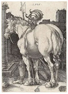 Armor Prints: The Large Horse, 1505. Creator: Dürer, Albrecht (1471-1528)