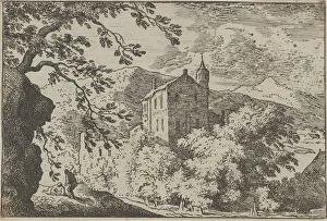 Turret Prints: The Large House with the Turret, 17th century. Creator: Allart van Everdingen