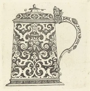 Nurnberger Wechter Der Prints: Large jug, the handle formed by a snake, published 1579. Creator: Georg Wechter I