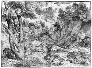 Hans Tietze Collection: Large Landscape with St Jerome, 1937. Artist: Nicolo Boldrini