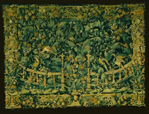 Balustrade Collection: Large Leaf Verdure with Balustrade and Birds, Southern Netherlands, 1550 / 75