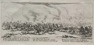 The Large Miseries of War: The Battle, 1633. Creator: Jacques Callot (French, 1592-1635)