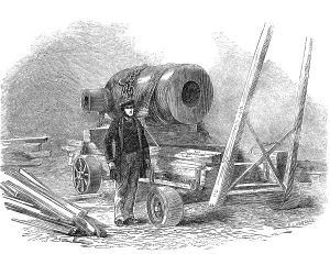 Ordnance Prints: Large Mortar, cast at the Vauxhall Foundry, Liverpool, 1856. Creator: Ebenezer Landells