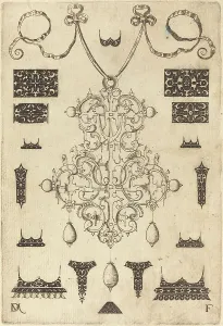 Mignot Daniel Prints: Large Pendant with Three Drops Below