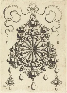 Star Pattern Prints: Large Pendant with Star at Centre. Creator: Daniel Mignot