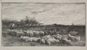 The Large Sheepfold, original impression 1862, printed in 1921 The Large Sheepfold, original impression 1862, printed in 1921