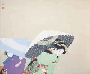 Umbrella Prints: Large Snowflakes, 1944. Creator: Shoen, Uemura (1875-1949)