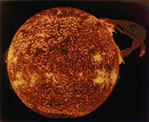 Large solar prominence in extreme ultraviolet light, 1973
