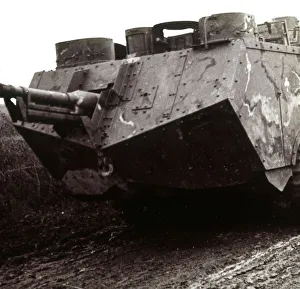 Large tank on the move, c1914-c1918
