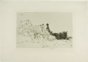 Drypoint Collection: The Large Thatched Cottage, Kercassier, c. 1875. Creator: Charles Emile Jacque