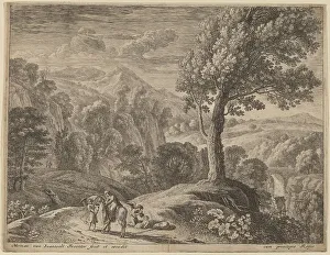 Swanevelt Herman Van Prints: The Large Tree and the Cascade. Creator: Herman van Swanevelt