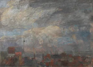 Ensor James Sidney Edouard Prints: Large View over the Rooftops of Ostend, 1884. Creator: James Ensor