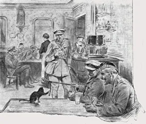 L'Armee Britannique dans le Nord de la France; de 18 a 19 heurs, au café de l'Hotel... 1916. Creator: Unknown