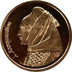 Laskarina Bouboulina, heroine of the Greek War of Independence (Commemorative Gold drachma), 2000. Artist: Anonymous