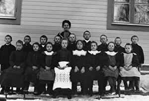 Schoolboy Collection: Lassar-Johanna with school class in Lima, 1895-1910. Creator: Per Persson