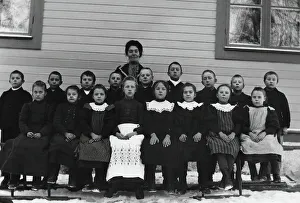 Nordic Museum Prints: Lassar-Johanna with school class in Lima, 1895-1910. Creator: Per Persson