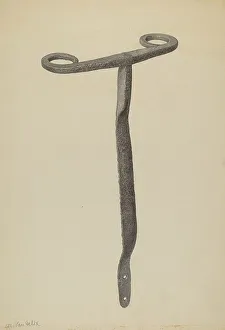 Device Prints: Latch for Double Swing Gate, c. 1939. Creator: Maurice Van Felix