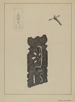 Francis Law Durand Prints: Latch Plate, c. 1936. Creator: Francis Law Durand