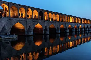 Photojournalism Prints: Late Afternoon on the Bridge, Esfahan, Iran. Creator: Dorte Verner