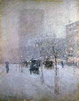 Childe 1859 1935 Collection: Late Afternoon, New York, Winter, 1900. Artist: Hassam, Childe (1859-1935)
