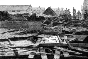 Gale Prints: The Late Destructive Gale of Wind: ruins of the iron church at Whitby after the gale