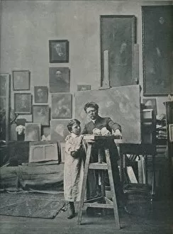 Eugène Carrière Gallery: The Late Eugene Carriere in his Studio, c1870-1890, (1906)