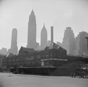 Lower East Side Prints: Late evening on the lower East Side, New York, 1943. Creator: Gordon Parks