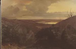 Kyhn Vilhelm Prints: Late Evening near Himmelbjerget, Jutland, 1874. Creator: Vilhelm Kyhn