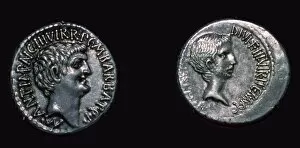 Mark Anthony Gallery: Late republican denarii with Mark Antony and Augustus Caesar, 1st century BC