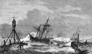 Shipwrecked Prints: The late storms in the Baltic: scene on the coast of Zealand