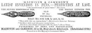 Stationers Prints: Latest Invention in Pens - Perfection at Last, 1883. Creator: Unknown