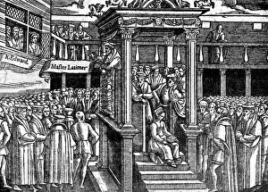 Bishop Of Worcester Gallery: Latimer Preaching Before King Edward VI, c1550 (c1920)