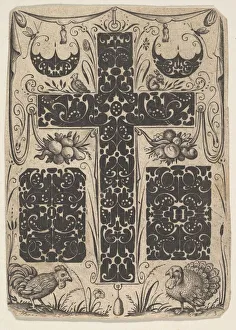 Latin Prints: Latin Cross with Birds and Smaller Motifs, ca. 1614-19. Creator: Jacques Hurtu