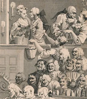 Flirting Prints: The Laughing Audience, 1733, (1830s). Creator: Unknown