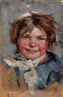 Young Girl Prints: Laughing Girl, 1883. Creator: Maria Wiik