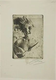 Zorn Anders Prints: Laughing Model I, 1898. Creator: Anders Leonard Zorn