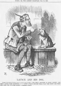 Launce and his Dog, 1885. Artist: Joseph Swain