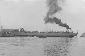 The launch of Almirante Simpson at J. Samuel White shipyard, Cowes, 26th February 1914 The launch of Almirante Simpson at J. Samuel White shipyard, Cowes, 26th February 1914