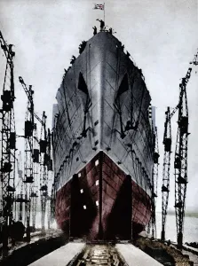 Slipway Prints: Launch of the Cunard ocean liner `Queen Mary`, 1934 (1935)